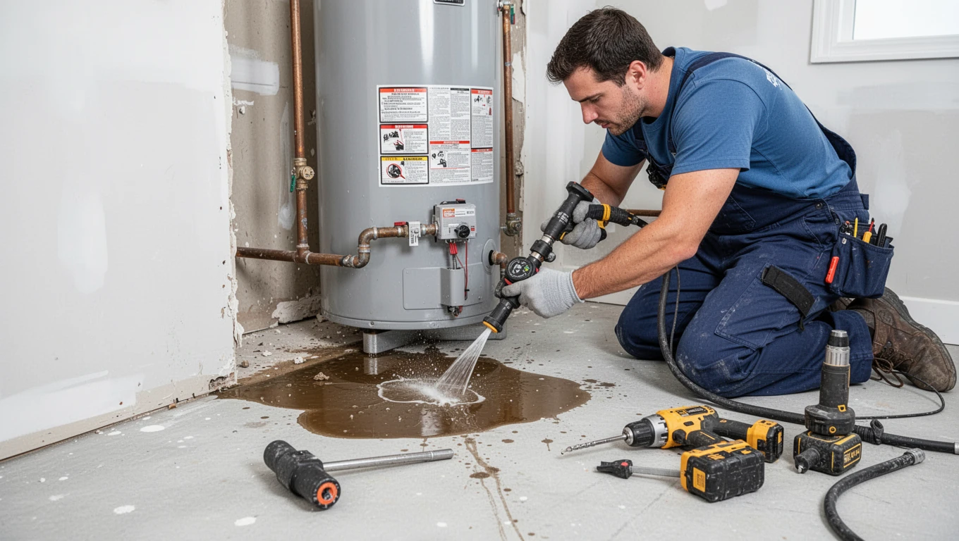 Water Heater Leak Cleanup
